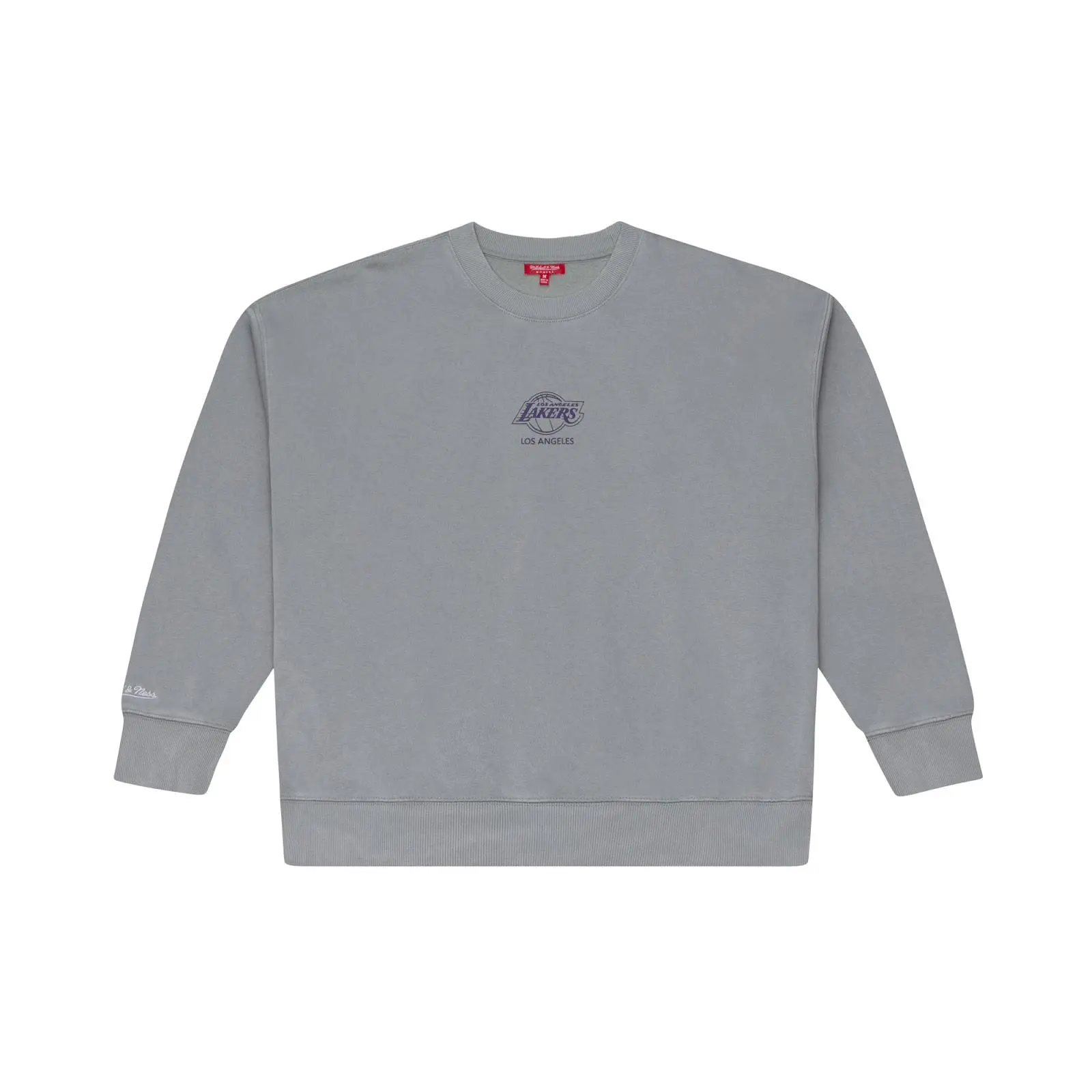 Women's Los Angeles Lakers Gray Core Essentials Lightweight Sweatshirt NBA Throwback Crewneck Vintage Fan Gear Mitchell & Ness