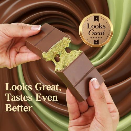 Dubai Chocolate Bar Pistachio – 3.5 oz Dessert with Pistachio Cream & Kataifi Filling | Gourmet Dubai Chocolate Filling | Elegant Gift Chocolate