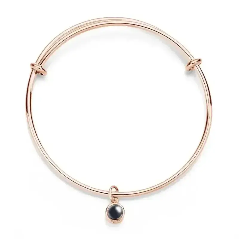 Customized Photo Projection Bracelets For Women Personalized Couple Bangles