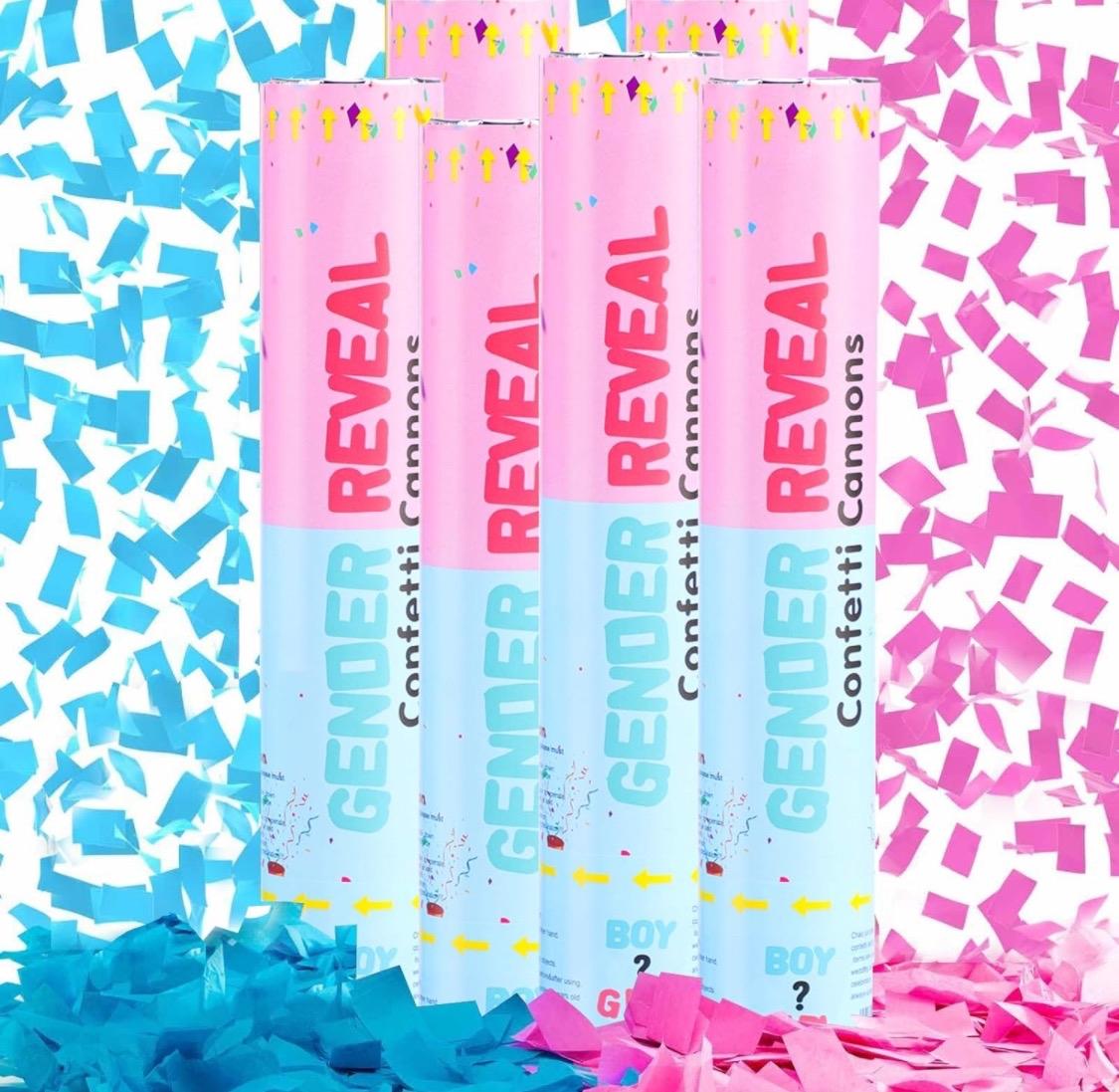 Gender reveal Party celebrations Confetti Powder  ColorfulCannon,12Inch Biodegradable Confetti Poppers 4 Pack Multicolor Party Poppers Confetti Shooters, Air Compressed Party Poppers for Graduation New Years Eve Birthday Wedding Indoor and Outdoor Burst