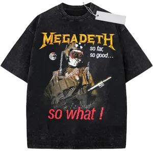 Megadeth So Far So Good So What Graphic T-Shirt, Heavy Metal Band Vintage Album Artwork Tee, Retro Rock Concert Streetwear Shirt, Summer Music Festival Outfit, Cool Metal Fan Gift For Him Her