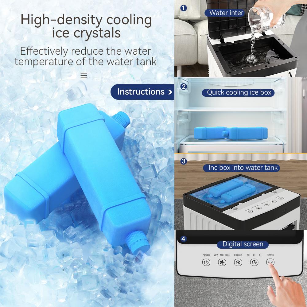 Summer Portable Air Cooler Lightweight 10L Evaporative Cooler Fan 3in1 Cooler with Remote Control&Humidifier,Air Cooling Fan for Room Home Office