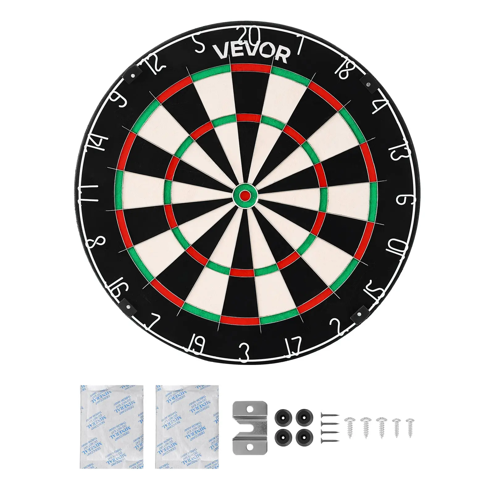 VEVOR Professional Dartboard - 17.72 in High-Grade African Sisal Fibers Self-Healing Board, Staple-Free Bullseye, Blade Wire, Rotating Number Ring, Target Rings for Friends, Bar Activity, Family Gathering, Enhances Hit Rate (Darts Not Included)