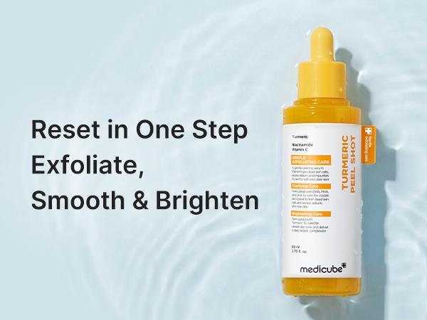 [medicube] Kojic Acid Turmeric Peel Shot Duo For Face & Body | Brightening Reset Gentle Exfoliating Serum with BHA, LHA & PHA for Dead Skin Cells, Blackheads & Excess Sebum | For Dull, Rough & Troubled Skin
