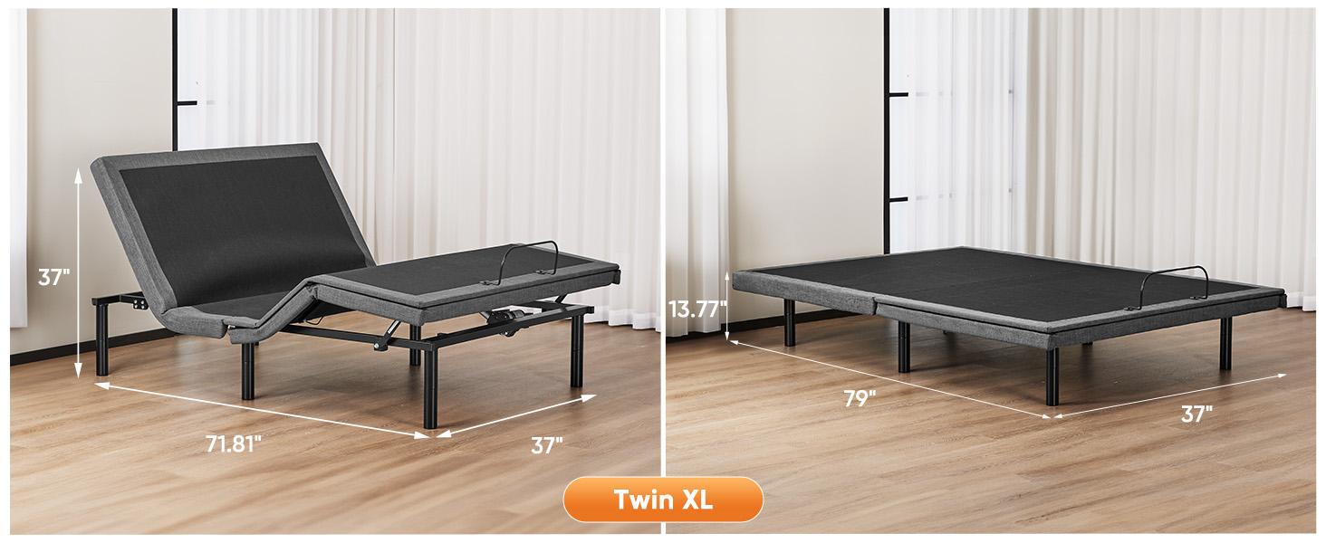 Electric Bed Ergonomic Adjustable Bed Frame with Wireless Remote, Head and Foot Incline, Zero Gravity Bed, Anti-Snore, Easy Assembly Electric Bed Ergonomic Adjustable Bed Frame with Wireless Remote, Head and Foot Incline, Zero Gravity Bed, Anti-Snore, Easy Assembly