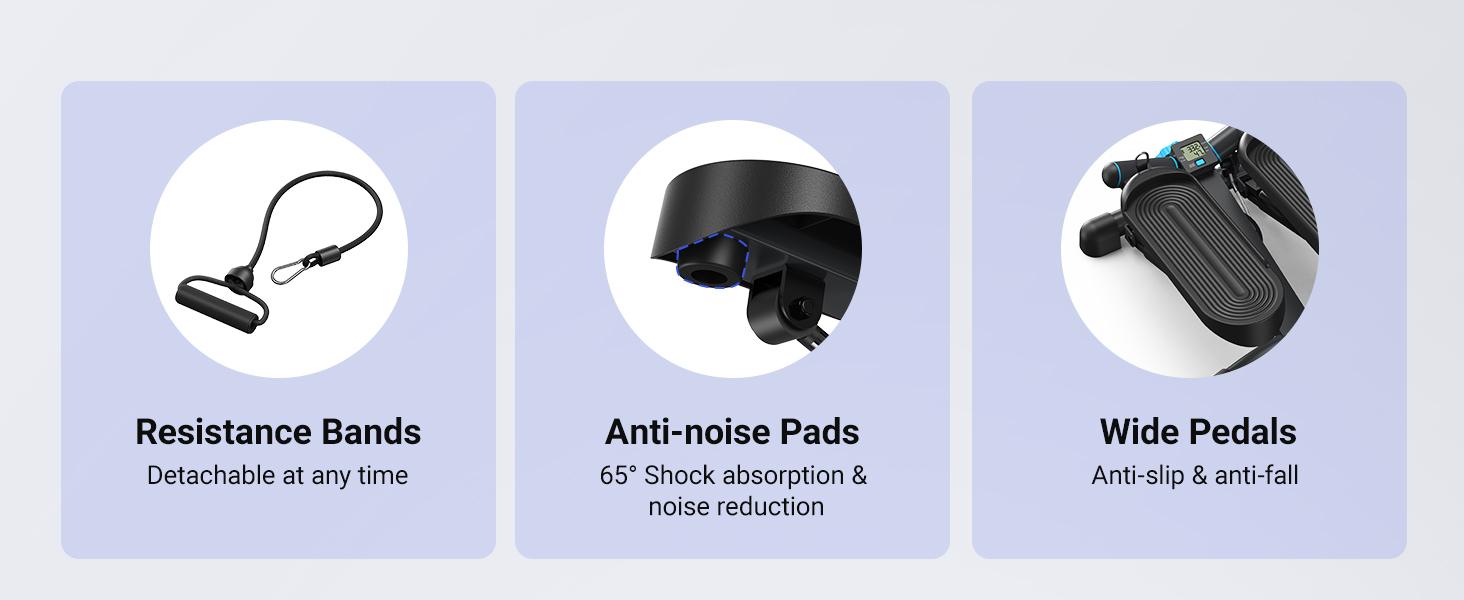 MERACH Steppers for Exercise, Stair Stepper with Resisitance Bands Mini Stepper with 330LBS Loading Capacity Fitness Equipment Home Gym TikTokShopBlackFriday