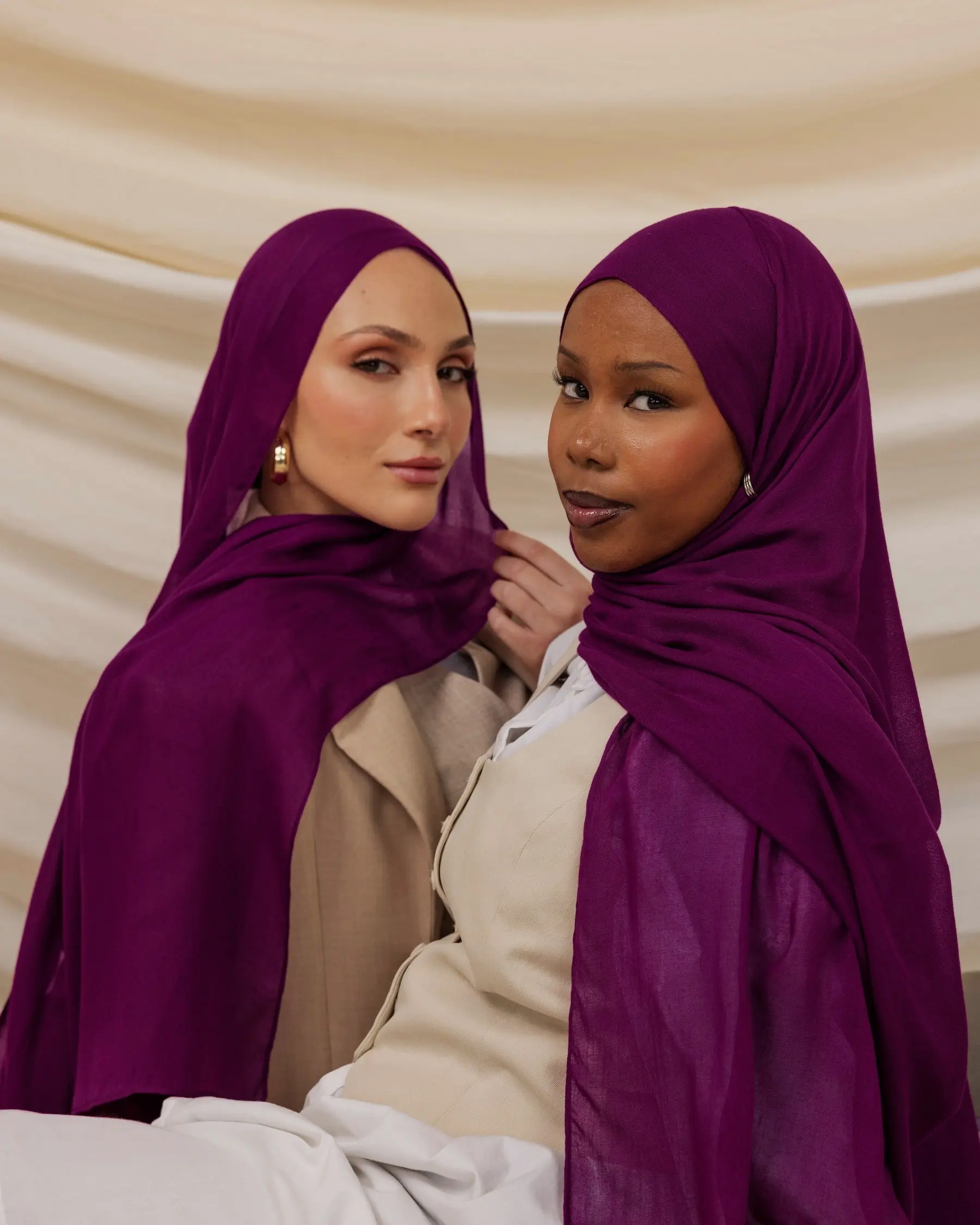 VELA Fuchsia Glow Modal Hijab - Solid, Cooling & Lightweight Modestyscarf for Muslim Women, Luxurious Hijabi Fashion Scarf, Scarf Head Wrap, Muslim Fashion, Hair Scarf