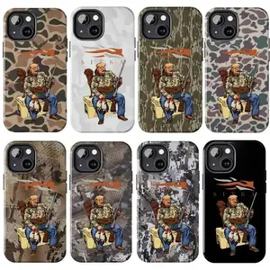 Vintage Sitka Hunter Trump Camo Tough Phone Case for iPhone 11 12 13 14 15 16 17 Plus Pro Max Mini - Stylish Protective Casing with Star Design & Shockproof Dual-Layer Protection - Durable Camouflage Hunting Theme Shell.