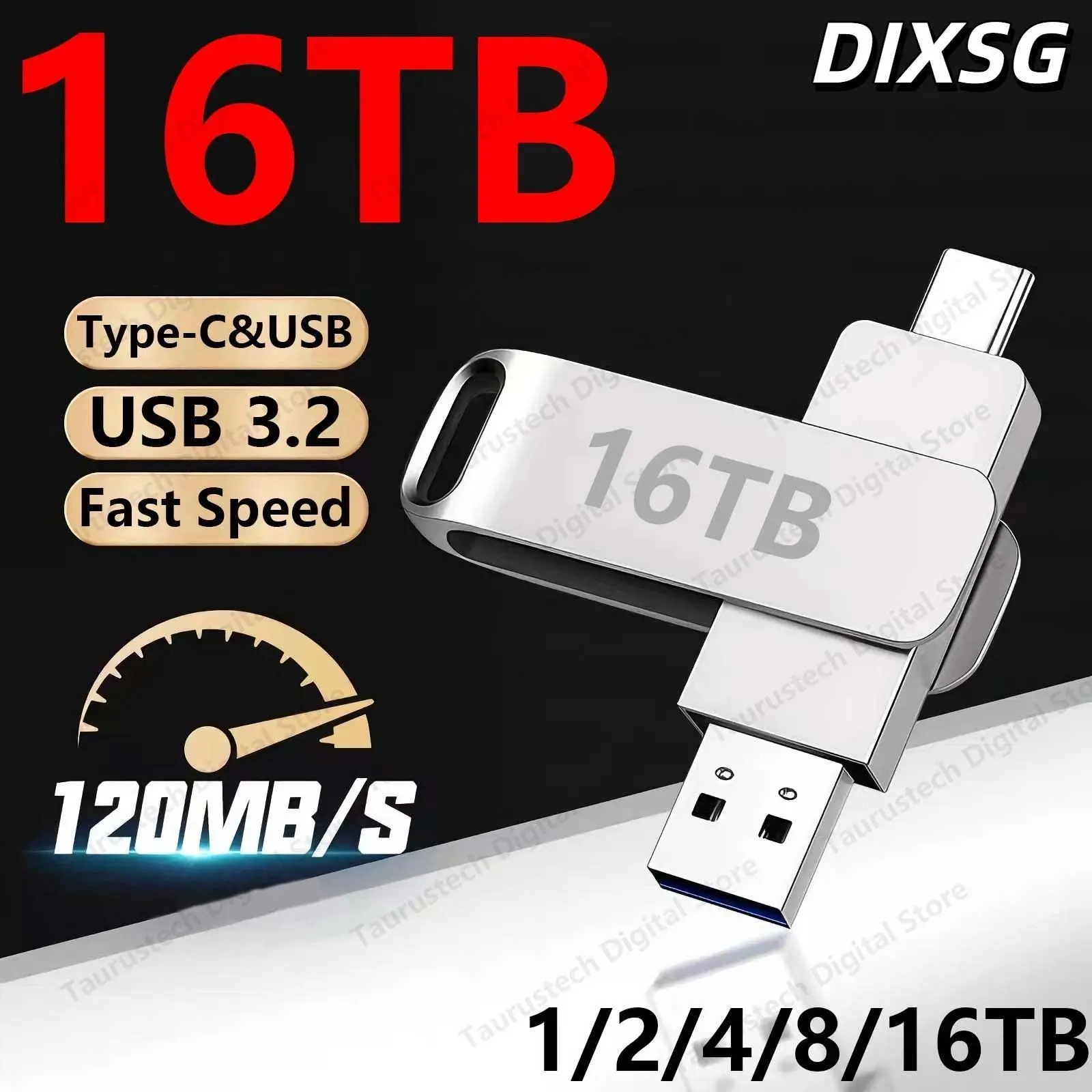 DIXSG For Xiaomi 16TB Flash Drives USB 3.2  U Disk 2TB High Speed Metal Pendrive WaterProof Type-C Memoria USB Stick USB Drives