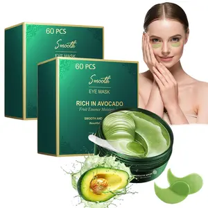 Avocado Eye Mask 60PCS, Collagen Under Eye Patches for Dark Circles, Puffiness & Bags, Hydrating Anti-Aging Eye Gel Pads Moisturizing Treatment for Wrinkles Eye Cream Smooth