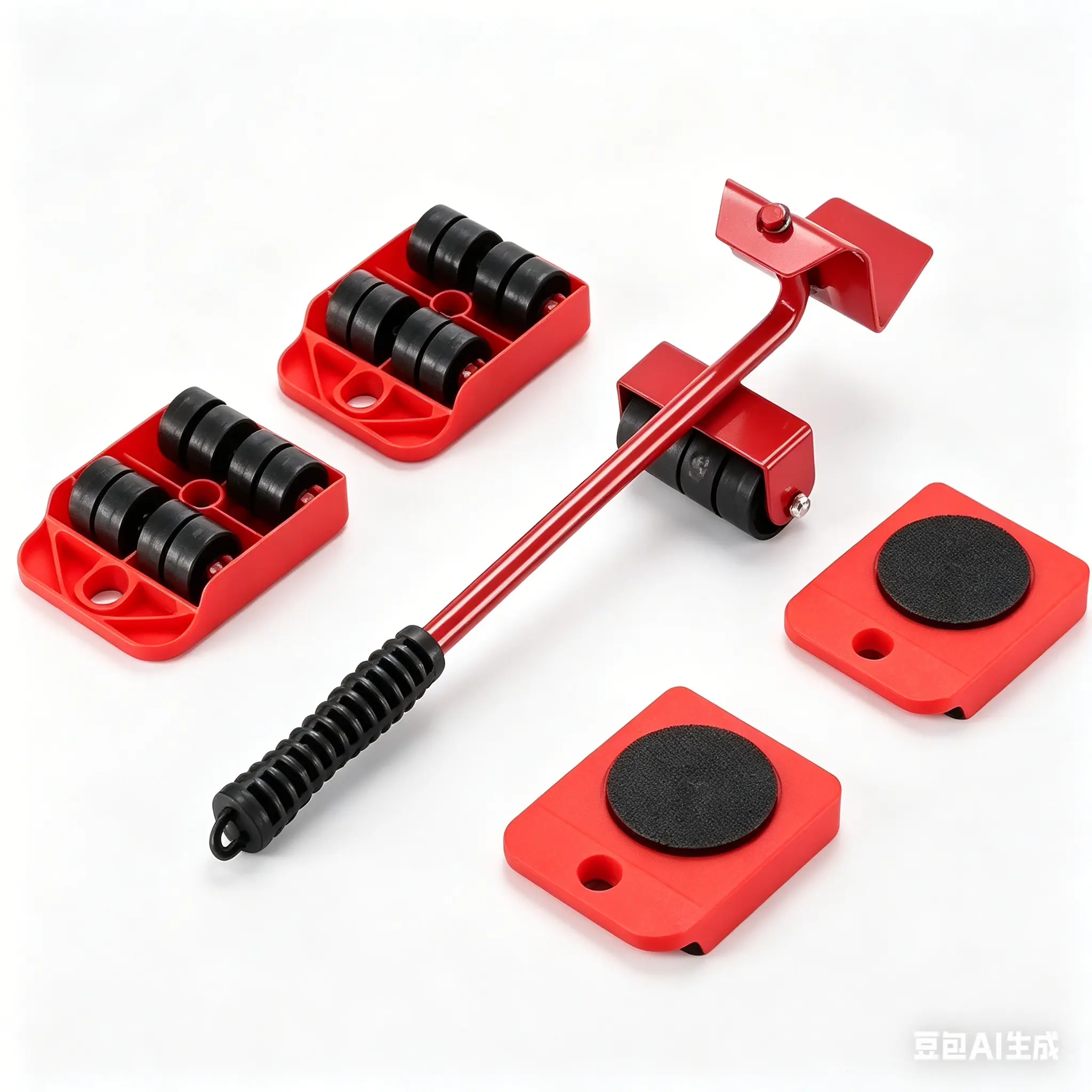 Heavy Duty Furniture Lifter Set with Swivel Plates, Furniture Moving Wheel, 600 lbs Capacity, 360° Rotating Casters, Non-Slip Dolly with Handle for Effortless Movement of Home Sofa, Refrigerator, Easy Moving
