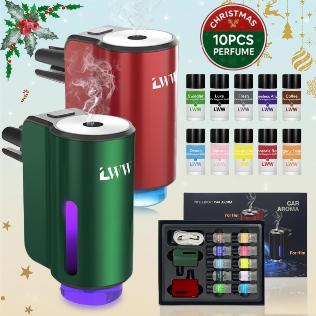 LWW 2025 Luxury Couple's Car Fragrance Set with Vanilla Coffee Scent & Woody Aroma for Enhanced Car Atmosphere