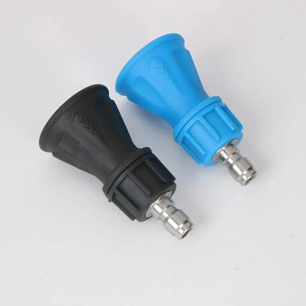 Home Improvement 2-Piece Soft-Touch Rubberized Stainless Steel Pressure Washer Dual Nozzle Spray Set, Quick Connect Nozzles for Motorcycles, Windows, 3.6"x2.6"x1.8"