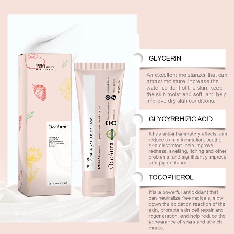 OceAura Skin Care Cream — Reduces Stretch Marks & Postpartum Scars, Moisturizes & Smooths Skin, Body Care Cream