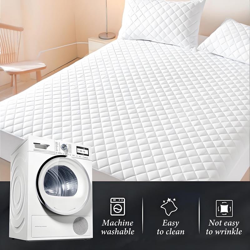 Bepatio Mattress Cover Waterproof, Deep Pocket Mattress Pad Protector Fits to 6''-16'', Breathable Hollow Cotton Filling Quilted Mattress Protector for King Size,Hotel