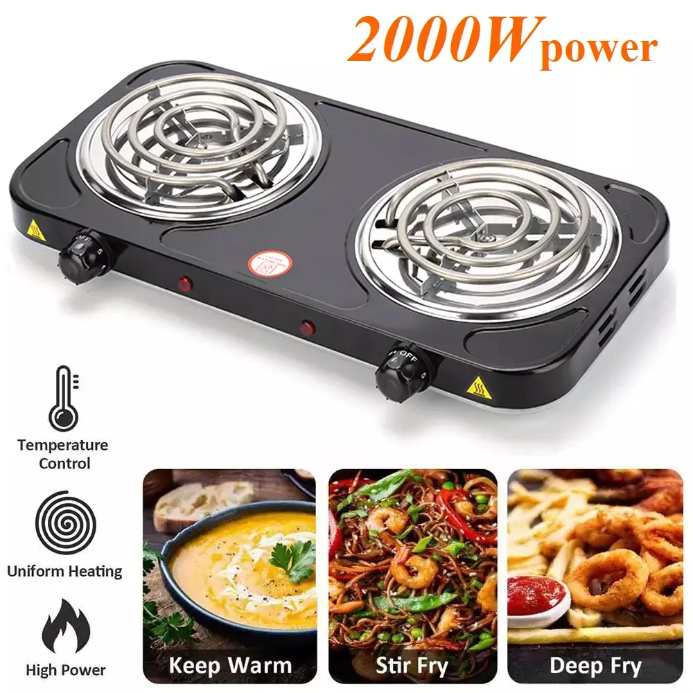 Quiet Compact Fast-Heating Electric Hot Plate - Practical Kitchen Appliances for Camping, Home Daily Use, Household Items