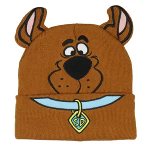 Scooby Doo Embroidered Face and Collar Design OSFM Costume Hat Beanie