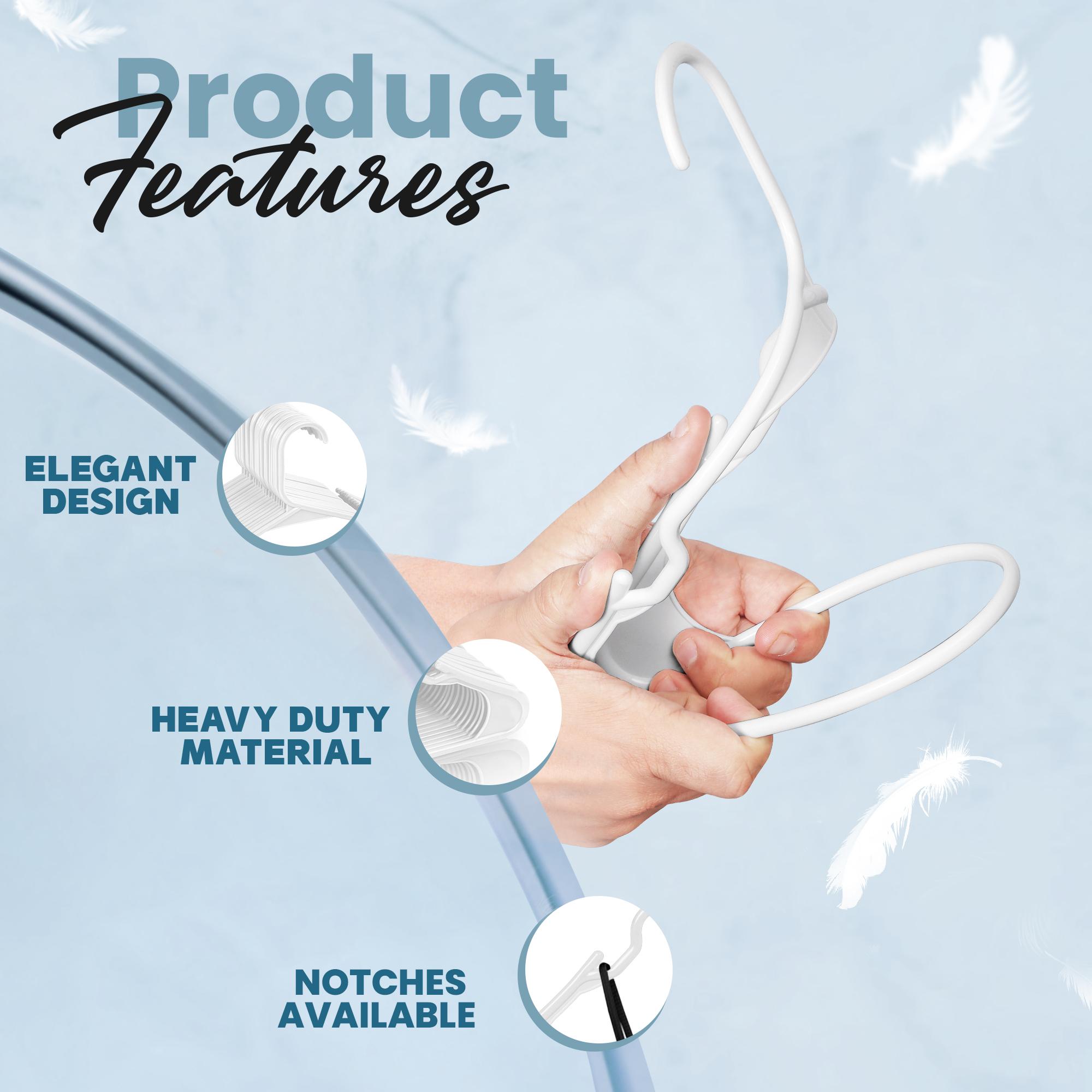 Utopia Home Space-Saving Plastic Hangers with Shoulder Hooks – Durable & Versatile for Clothes Storage Hanging Organiser