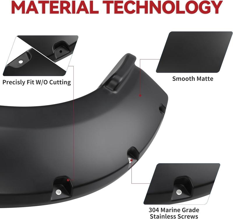 YITAMOTOR Fender Flares compatible with 2009-2018 Dodge Ram 1500, 2019-2024 1500 Classic,Black Paintable Wheel Flare Front Rear 4PCS Resistant Mud Flaps Universal Flexible Fender Flares