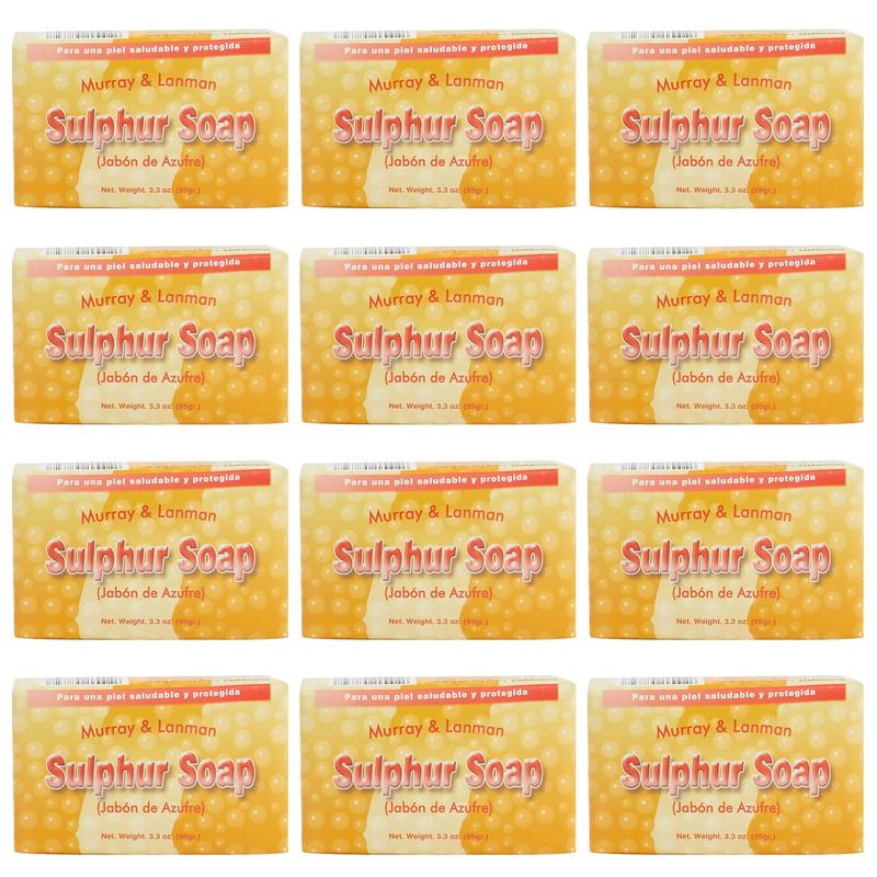 Lanman & Kemp Sulphur Bar Soap 3.3 oz - Traditional Mineral-Based Cleansing Soap with Rich Lather for Deep Clean & Refreshed Skin