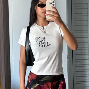 Cute Gay Ready To Slay Funny Lgbt Pride Month Baby Tee Rainbow Quote Shirt For Kids Family