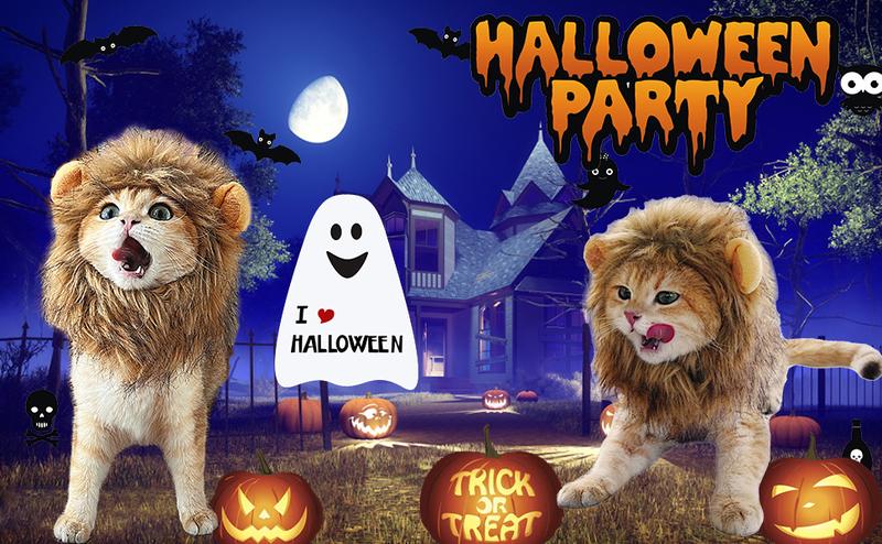 【Pet Supplies】Generic Lion Mane Wig for Cats Pet Costume Adjustable Headwear Fancy Dress Washable Soft Fur 1 Piece Easy Wear Make Pets Cute Festival Party Gift