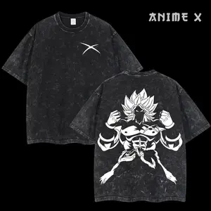 Retro Heavy Limited Broly "The Legendary Super Saiyan" - Dragon Ball Anime Double Printed Vintage Oversized Washed Tee Unisex Oversize Anime Manga Acid Washed Lightweight Cotton T-Shirt, Hoodies & Sweater Wash Gift For Anime Fan, Anime Lover