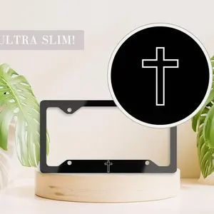 Christian License Plate Frame, Black License Plate Frame, Cross License Plate Holder, Cute Car Accessory, Christian License Plate