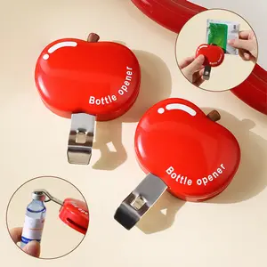 2 Pcs Manual Beer Opener Set, Multi functional Magnetic Non-Slip Bottle Opener & Refrigerator Sticker & Snack Sealing Clip,Easy Grip and Integrated Heat Resistant Metal Grid for Secure Handling, Kitchen