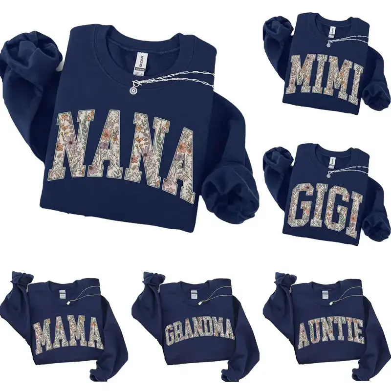 Custom Grandma Sweatshirt, Personalized Mama Sweatshirt, Gigi Sweatshirt, Floral Grammy Nana Mimi Nonny Lala Honey Shirt, Mothers Day Gift - AG