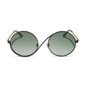 ELPHABA WIRE FRAMES - CLASSIC BLACK WIRE + EMERALD TINT GRADIENT SUNGLASSES