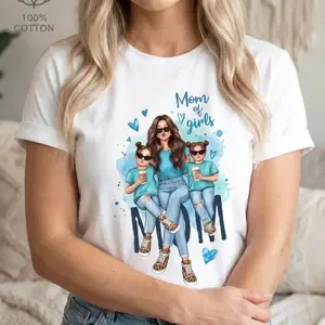 Cotton Short Sleeve TShirt for Girls with Cartoon Print Y2K Style Crew Neck Machine Washable Easy Care Fabric Gift Idea