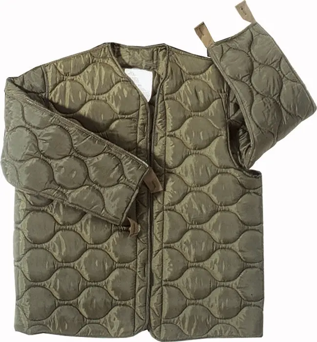 Men's M-65 Field Coat Liner - Olive Drab, Quilted Nylon Shell, Insulated Polyester Fill, Button-In GI-Style Base Layer Top, Available in XXL, 3XL (Menswear)