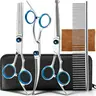 5 in 1 Premium Dog Grooming Scissors, Professional Dog Scissors for Grooming with Safety Round Tips, Stainless Steel Thinning Shears, Pet Cat Shears for Grooming Kit, Christmas Gifts, #summerwins