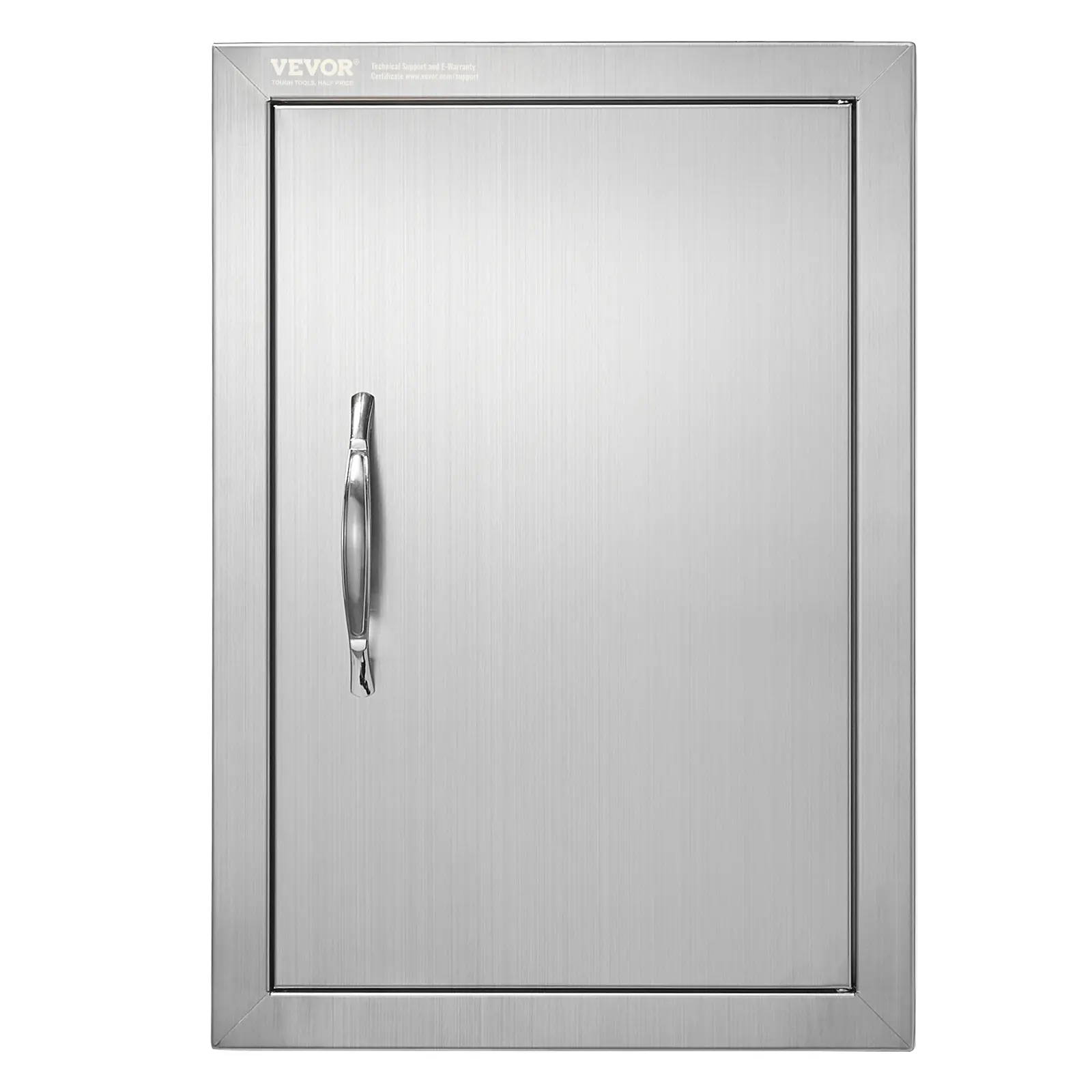 VEVOR 14x20x2 in Stainless Steel BBQ Access Door, Flush Mount Vertical Wall Unit with Handle, Adjustable U-Shaped Panel, Waterproof Insect-Preventing Easy Assembly for Outdoor Kitchens, BBQ Islands, Includes CAD Template, Doors, 14X20x2 Inches
