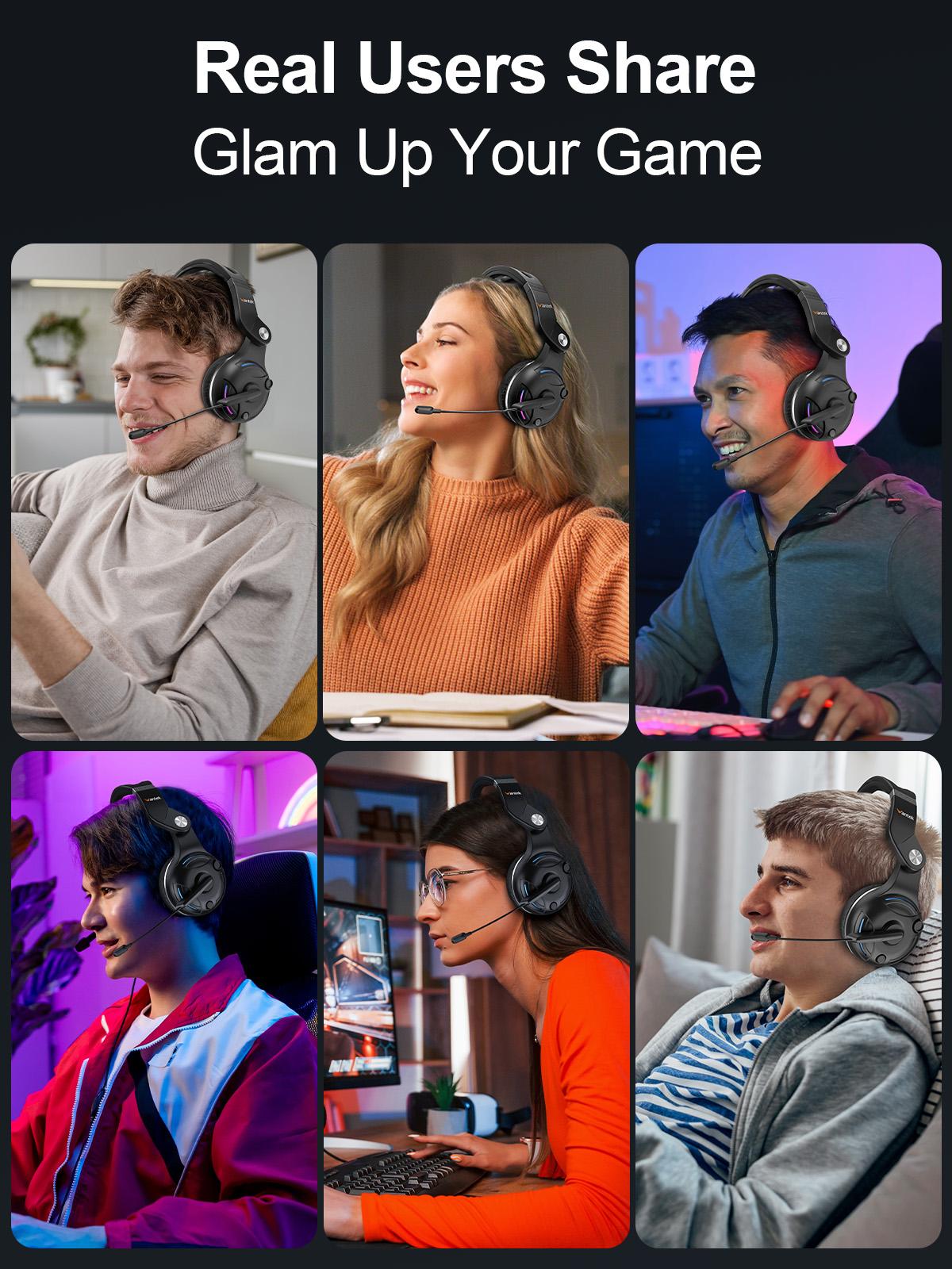 【live】Wireless Headset with Microphone for PC, Bluetooth Headset with Noise Canceling Microphone & HI-FI Stereo Sound, USB Wireless Headset for Laptop, 48 Hrs Working Time zihni  cheadphones Audio  Electronic headphones gaming earbuds