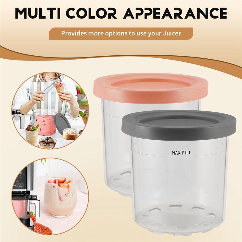 Ice Cream Pints Cup, Ice Cream Containers with Lids for Ninja Creami Pints NC301 NC300 NC299AMZ Series Ice Cream Maker Ice Cream Pints Cup, Ice Cream Containers with Lids for Ninja Creami Pints NC301 NC300 NC299AMZ Series Ice Cream Maker