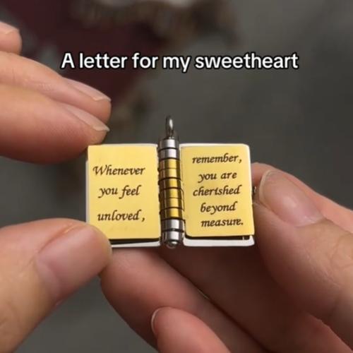 My Little Star Inspirational Book Locket Necklace for Daughter Son Stainless Steel Laser Engraved Quotes Christmas Birthday Graduation Keepsake 30g