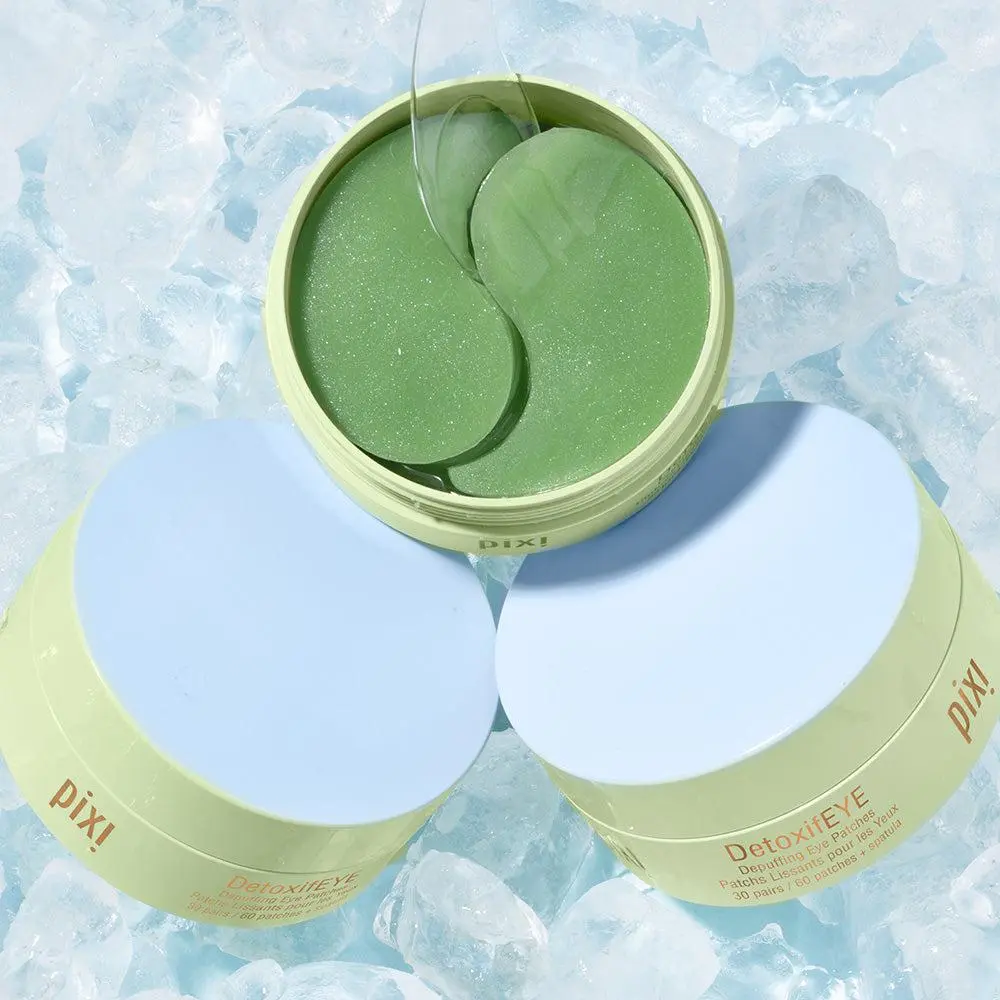 Pixi DetoxifEYE Cooling Hydrogel Eye Patches - Depuff & Hydrate for Puffy, Tired-Looking Eyes, Self Care Products for Skincare Routine, 60 Patches/30 Pairs