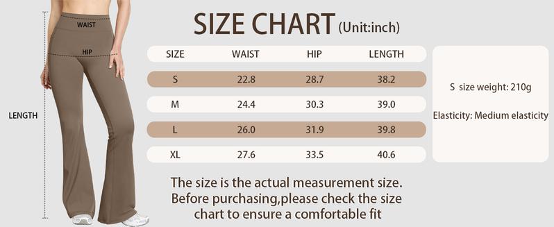 OYV Women Workout Flare High Waist Butt Lifting Casual Soft Leg Flared Bottoms with Pockets