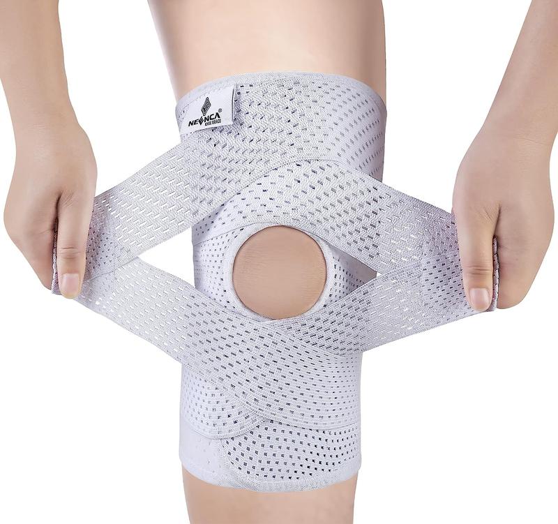 【Christmas】NEENCA Knee Brace for Knee Pain, Compression Knee Support with Air Mesh Fabric, Adjustable Knee Wrap with Side Stabilizers, Ultra-Soft Bandage for Sports, Running, Meniscus Tear, ACL, Arthritis Relief