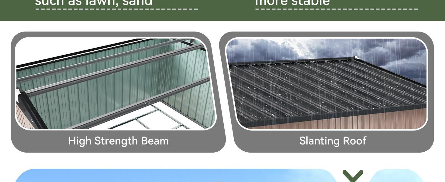 Aoxun Storage Shed Outdoor Metal Storage Shed 8*6 ft, Galvanized Steel Metal Garden Shed with Air Vent and Hinged Door Utility Tool Storage House for Garden, Backyard, Patio, Lawn, with Swing Door and Lock, Brown