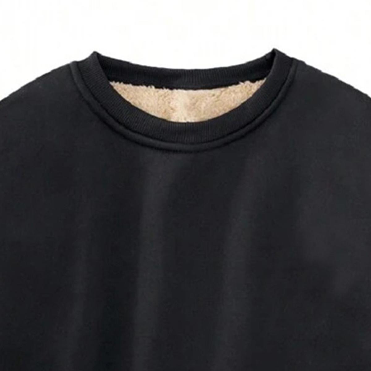 Men’s Cozy Fleece-Lined Sweatshirt - Warm Autumn & Winter Pullover with Mountain Print, Long Sleeve, Crew Neck, Casual Style, Cozy Clothing – Casual Style Top | Fleece-Lined Comfort, Soft & Warm Pullover for Cold Weather