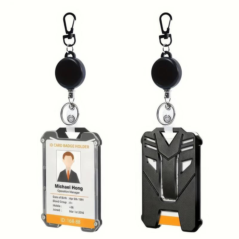 Solo Black Badge Reel with Keychain Attachment – Compact and Tangle-Free for Offices, Hospitals, or Event Use