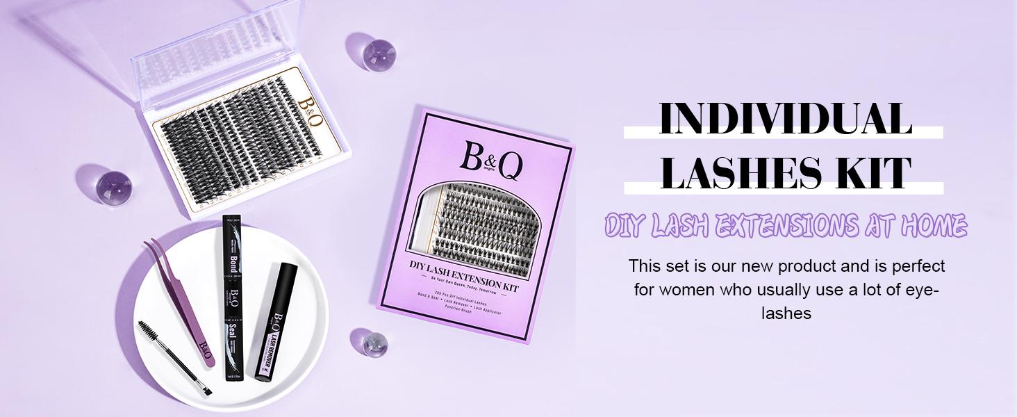 30D+40D Kit l B&Q 280pcs Individual Natural Look Clusters for DIY Eyelashes Extension, Waterproof Long Lasting Beginner Friendly Fake Lashes Stacking Makeup Gift Cosmetic Feb Stockup
