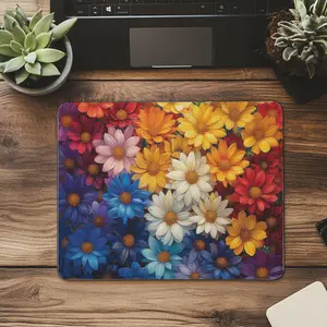 Mouse Pad - Rainbow Flowers