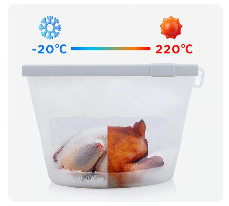 CuLiDing Reusable Premium Silicone Food Storage Bags 4 Pack with 2 Sandwich, 1 Lunch, and 1 Half-Gallon, Multi-Use & Sous Vide Stand-Up Pouches for Soup and Leftovers, Microwave, Dishwasher and Freezer Safe, BPA Free