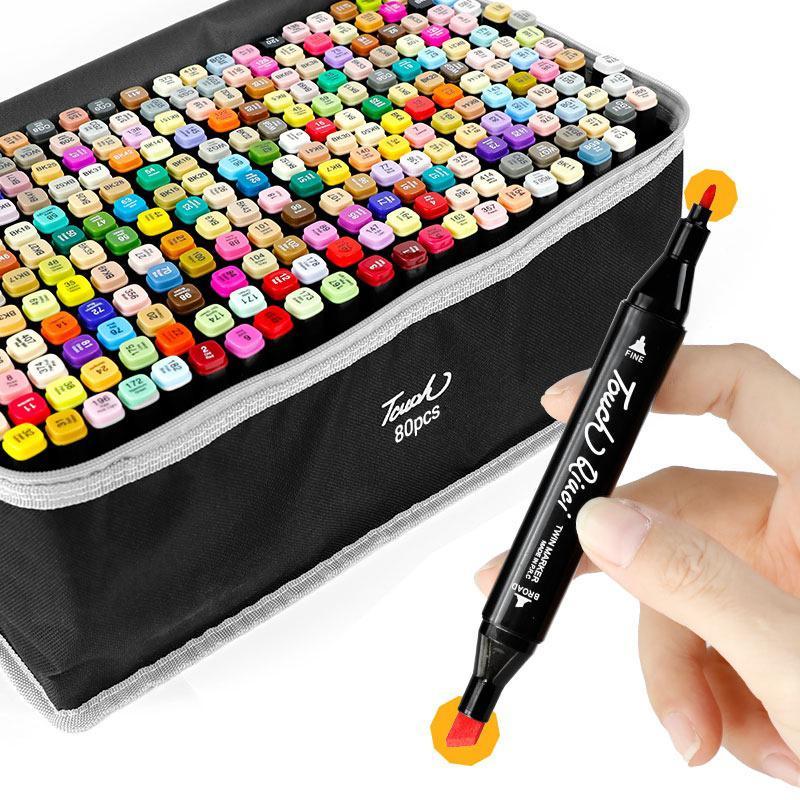 Dual Tip Artist Alcohol Markers Set 80 PCS for Coloring Drawing Sketching Card Making & Illustration Ideal for Adults Kids
