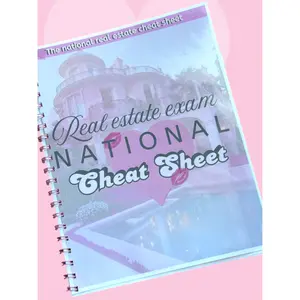 National Real Estate Exam Cheat Sheet Notebook | Real Estate License Study Guide for Women | PSI & Pearson Prep | Realtor Exam Notes ♡