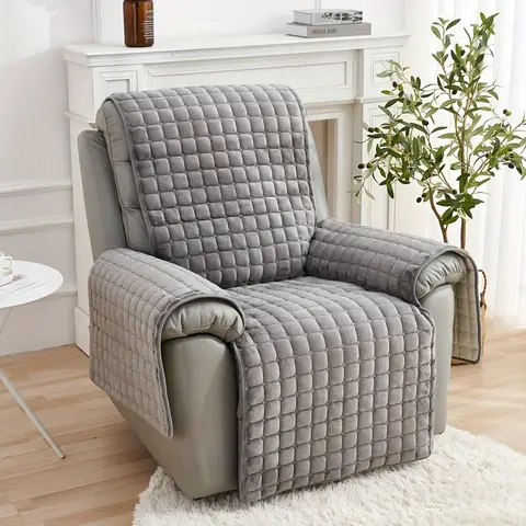 1pc Contemporary Polyester Couch Protector - Dustproof, Non-slip Plush Universal Washable Couch Slipcover, Recliner Furniture Cover for Living Room All-Season Decor Upgrade